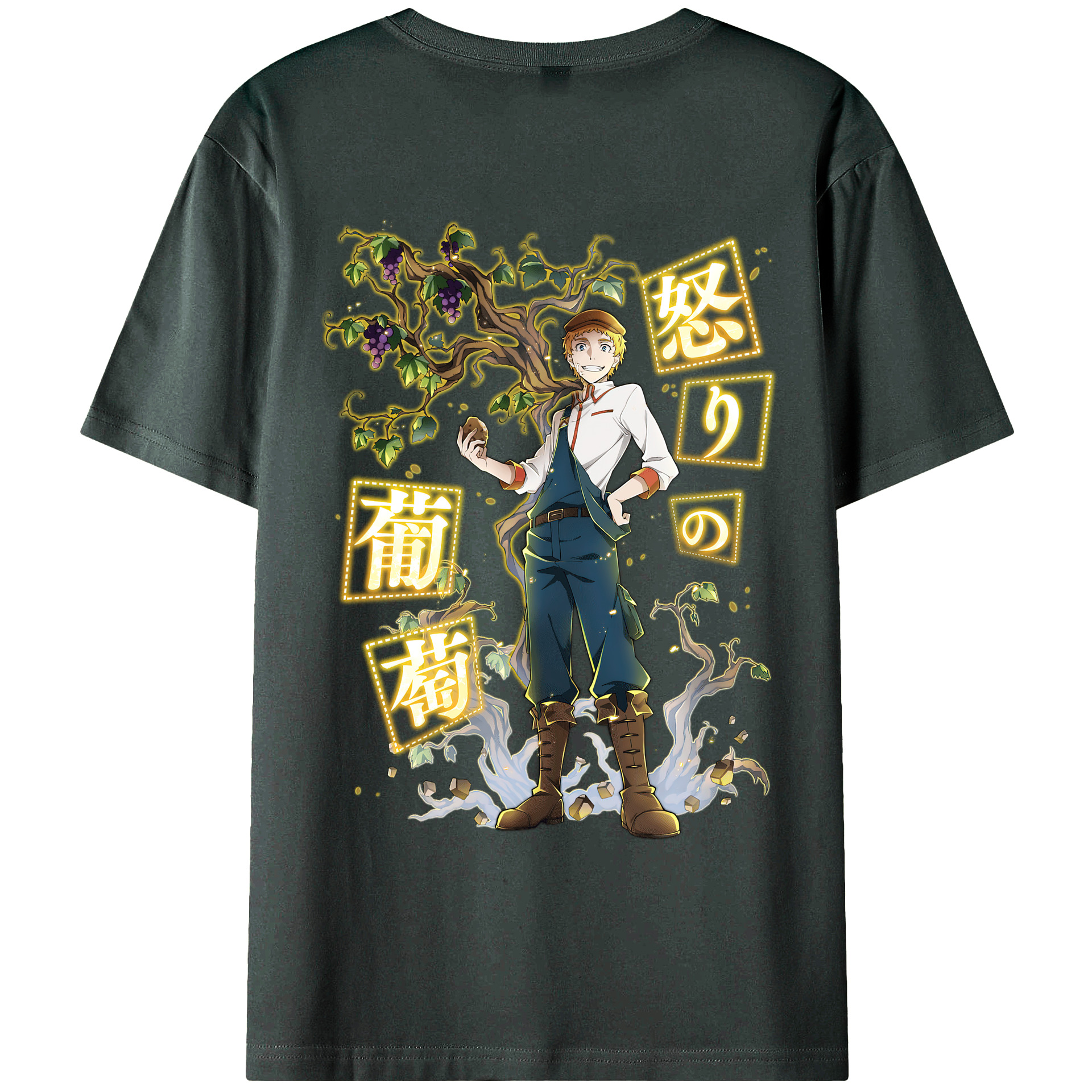 （画像用） 文豪ストレイドッグス Bungo Stray Dogs 綿100％ メンズ半袖Tシャツ（バックプリント） 通気性